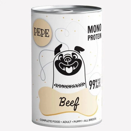 Karma mokra dla psa PEPE beef 99% wołowina 400 g