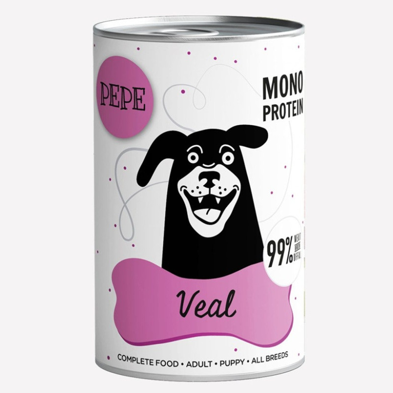 Karma mokra dla psa PEPE veal 99% cielęcina 400 g